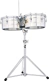 Latin Percussion LP257-S Tito Puente Stainless Steel Timbales, 14'' & 15''