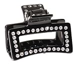 L. Ericson Square Jaw with Crystals - Black/Crystal Swarovski