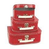 Cardboard Suitcase Set Red Dots