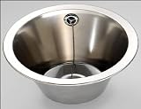 Hand basin Round inset bowl 280mm diameter Stainless Steel Sink