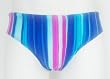 Nylon/Spandex Swimwear Bikini Brief with Inside Drawstring Seamless Front in Blue/ Stripes Sizes SM-XXL