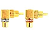 Ultralink UL-0524/2P Short bodied RCA Male to RCA Female Right Angle Adaptor (1 pair)