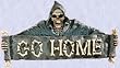 medieval Skeleton welcome plaque gothic goulish bones