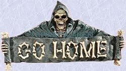 medieval Skeleton welcome plaque gothic goulish bones