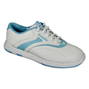 Brunswick Women's Silk Bowling Shoes (White/Light Blue, 8)