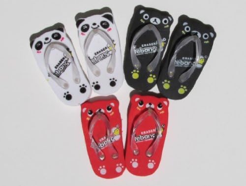eConn Bear Flipflop Erasers --- Red, Black and White