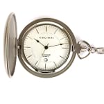 Colibri Hunting Case Pocket Watch Chain Titanium Modern Date Engravable PWS096213X