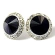 Black Swarovski 20mm Crystal Framed Post Earrings Fashion Jewelry