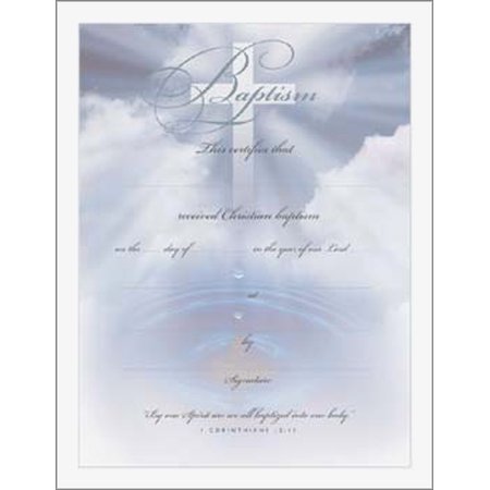 Blue/Cross/Water Baptism Certificate