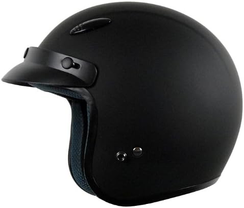 Vega X-280 Rubber Open Face Helmet (Flat Black, XX-Large)