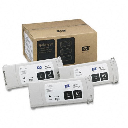 Best Price HP C5066A HP 81 Ink 1000 Page-Yield 3/Pack Black Large Format Print Quality Reliability New