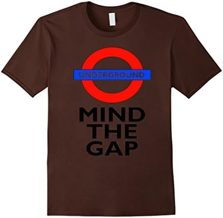 Men's TUBE, London, Underground, Mind the gap, BRITISH, BRITAIN, U Large Brown