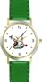 Man Pole Vaulting - Pole VaulterTrack & Field - WATCHBUDDY� DELUXE TWO-TONE THEME WATCH - Arabic Numbers - Green Leather Strap-Women's Size-Small