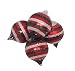 Set of 4 Red, Silver and Black Glitter Glass Onion Shaped Christmas Ornaments