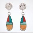 Ray Tracey Inlaid Earrings in Sterling Silver, #8620