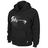 MLB Mens Miami Marlins  AC Change Up Sweatshirt (PRO BLACK, Large)