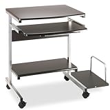 Black Anthracite Mayline Eastwinds Portrait Mobile Wood Computer Desk
