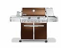 Weber 1782301 Summit E-650 Propane Tuck-Away Rotisserie Grill, Copper