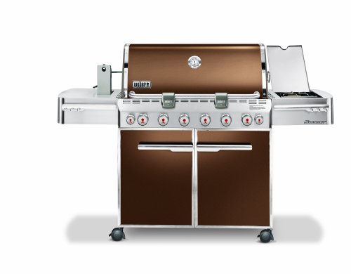 Weber 1782301 Summit E-650 Propane Tuck-Away Rotisserie Grill, Copper