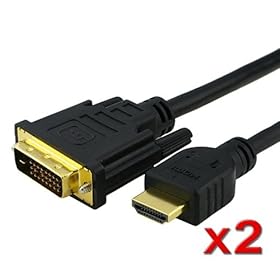 Everydaysource 2 Pack of 15FT HDMI to DVI Cable Male to Male (M/M)
