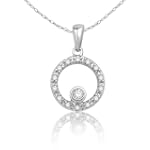 10k White Gold Diamond Circle Pendant (.08 cttw, H-I Color, I2 Clarity), 18" $199.00