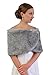 Tion Design Women's Faux Fur Wrap One Size, Chinchilla Grey Free Brooch