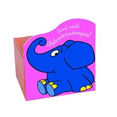 Elefant Holz-Stempelset mit farbigen Stempelkissen