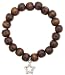 Silver tone Star CZ wood