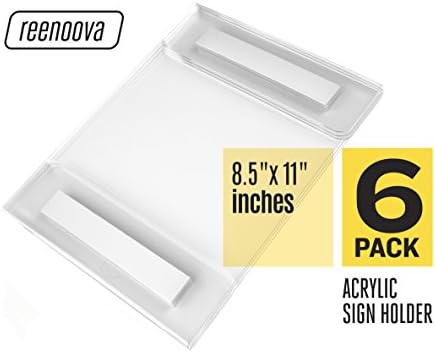 Acrylic Sign Holder Wall Mount 8.5 x 11 Horizontal and Vertical with Strong Adhesive, No Drilling - Premium Quality 2 mm Thick Clear Acrylic, - Perfect for your Home and Business