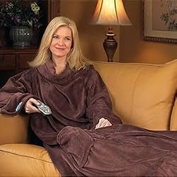 Micro Plush Snuggie Blanket, Chocolate Brown