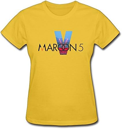 Womens Customized Screw Neck T-shirt/Maroon 5 Yellow