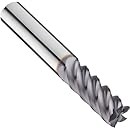 Niagara Cutter N62024 Carbide Square Nose End Mill, Inch, TiAlN Finish, Roughing and Finishing Cut, 45 Degree Helix, 5 Flutes, 6" Overall Length, 0.750" Cutting Diameter, 0.750" Shank Diameter