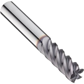 Niagara Cutter S545 Solid Carbide End Mill, Titanium Aluminum Nitride (TiAlN), 5-Flute, 45 Degree Helix Angle, Center Cutting, Single End, 3/4"  Cutting Lg,  1/4"Cutting Dia