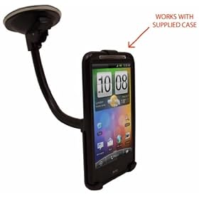FoneM8 - HTC Desire HD PREMICASE Dedicated Windscreen Mount Car Holder Kit - Includes Case which does not have to be removed to fit into the Cradle