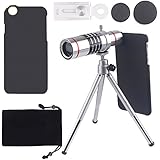 Luxsure&reg; iPhone Camera lens kit With 18x Zoom Aluminum Telephoto lens + Universal Phone Holder + Mini Tripod + Hard Case + Velvet Bag + Cleaning Cloth for iPhone 6s/ 6s Plus / 6 plus / 6 /5s /5