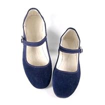 Samt-Ballerina CHINA FLAT blau