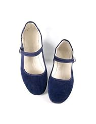 Samt-Ballerina CHINA FLAT blau