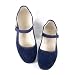 Samt-Ballerina CHINA FLAT blau
