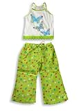 Pijayz by Sara's Prints - Girls 2-Piece Pajama Set, White, Lime