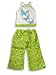 Pijayz by Sara's Prints - Girls 2-Piece Pajama Set, White, Lime