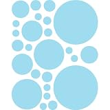 Instant Murals 25 Polka Dot Wall Transfer Stickers - Light Blue