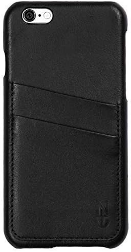 iPhone 6 Wallet Case - 100% Genuine Leather (Full Grain) - NEW Slim Minimalist Design for Apple iPhone 6 (4.7 Inch) - Two Slot Card Holder - Soft Touch Interior - Great for Men and Women - 30 Day Money Back Guarantee! (Black)