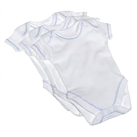 SpaSilk 100% Cotton Short Sleeve Lap Shoulder 3-Pack Bodysuit
