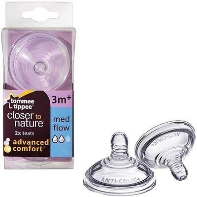 Tommee Tippee Closer to Nature Advanced Comfort Medium Flow Teat 3m+ 3 Month X 2