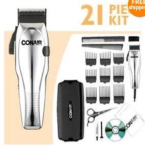 Conair 21-piece Haircut Kit with Case Powerful Clipper and 5-detent Taper Control