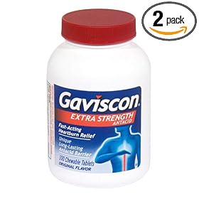 Gaviscon Extra Strength Chewable Antacid Tablets, Original Flavor, 100-Count Bottles (Pack of 2)