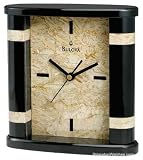 Bulova Cabot Table Clock - Genuine Black Marble Case