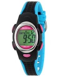 Armitron Unisex 456967BKBL Chronograph Black and Turquoise Resin Strap Sport Watch