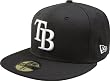 Tampa Bay Rays Black with White 59FIFTY Fitted Cap