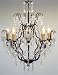 WROUGHT IRON & CRYSTAL CHANDELIER NO RESERVE A7-C/3033/5